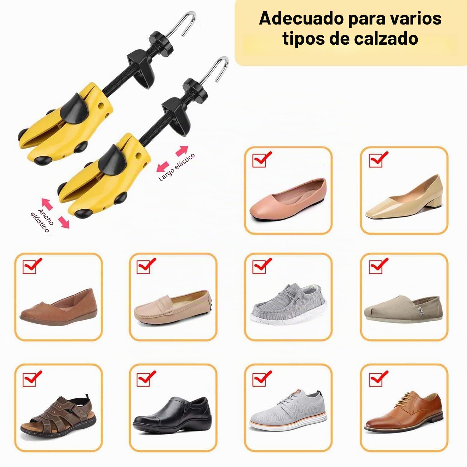 Horma Zapatos Ajustable Plástico Longitud Anchura