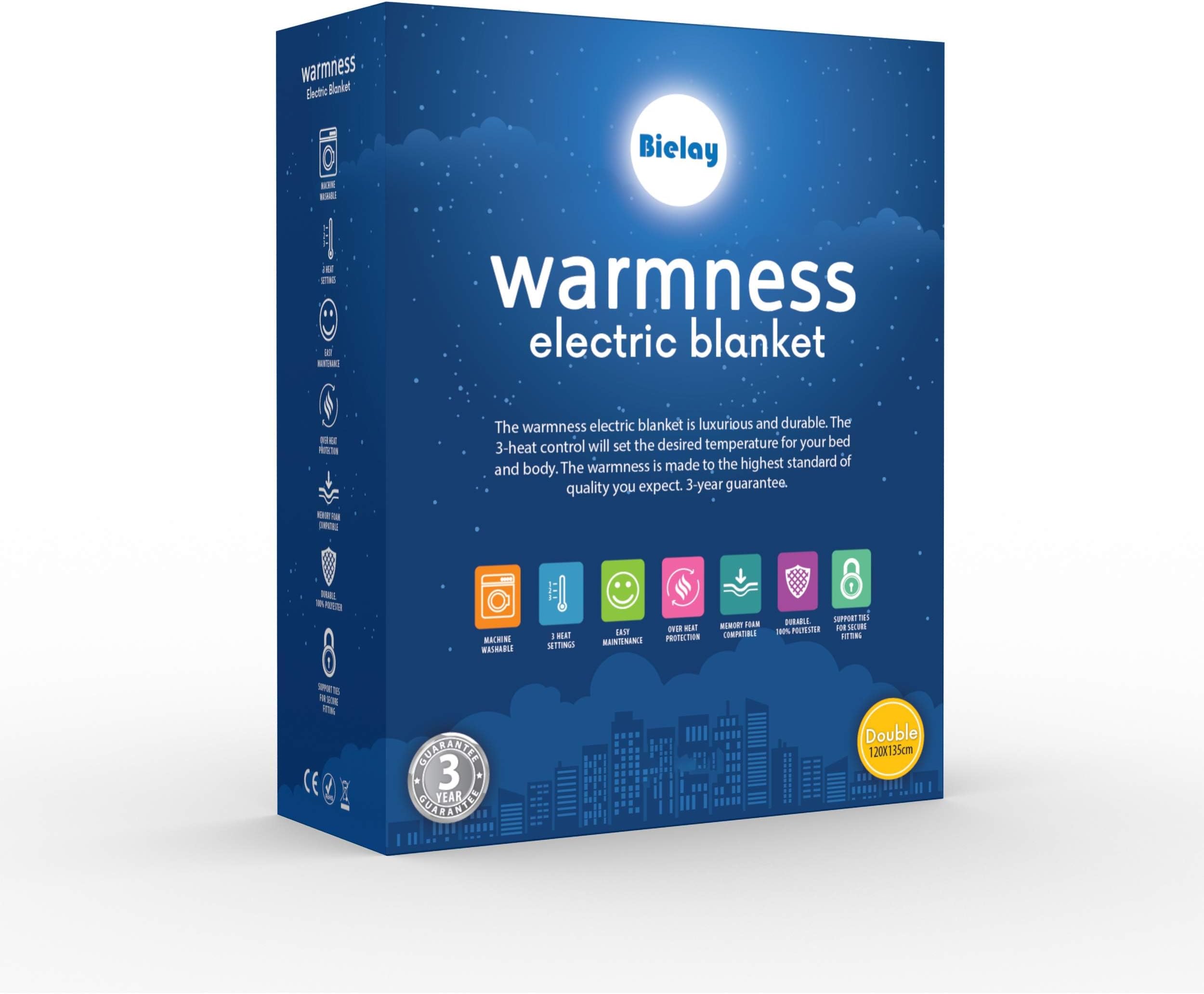 Bielay, Warmness, Electric Blanket Double, White