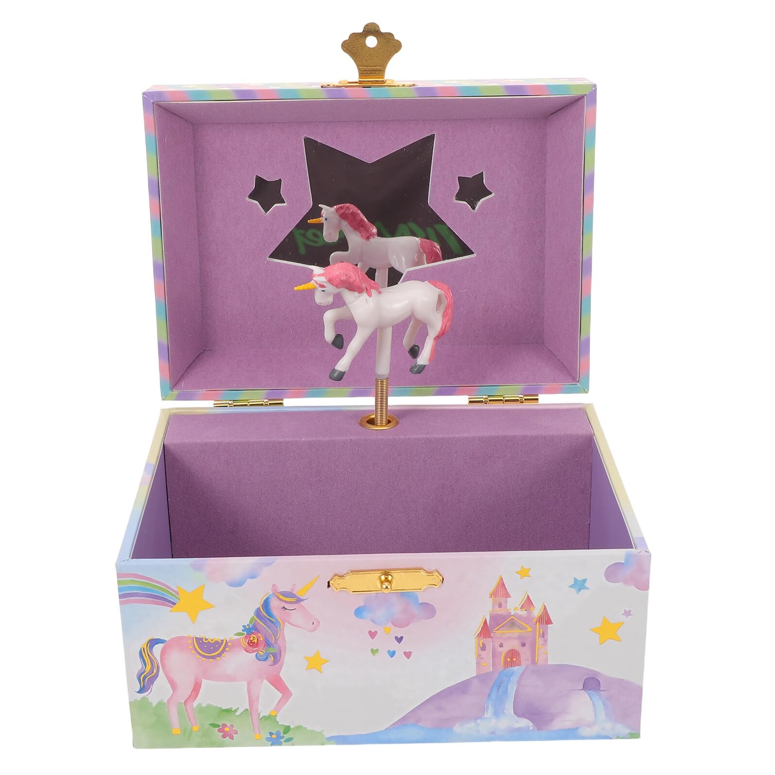 Joyero Musical Caja de Música Decorativa para Niñas con Diseño de Unicornio de Madera y Metal, Organizador Fácil de Usar Adecuado para Cumpleaños y Regalos
