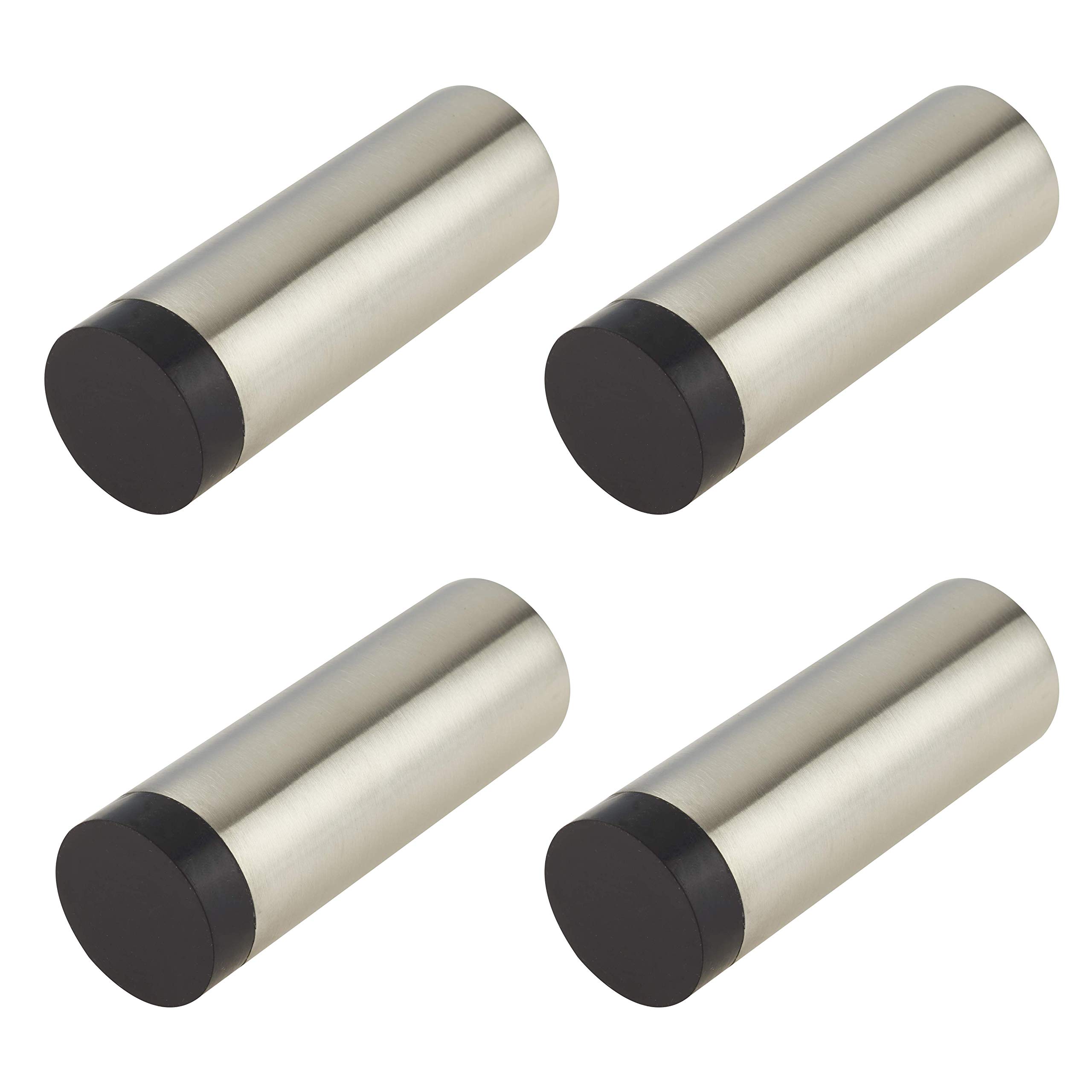 Door Stop Wall or Skirting Mounted Chunky Pattern Satin Stainless Steel 85mm Projection (4)