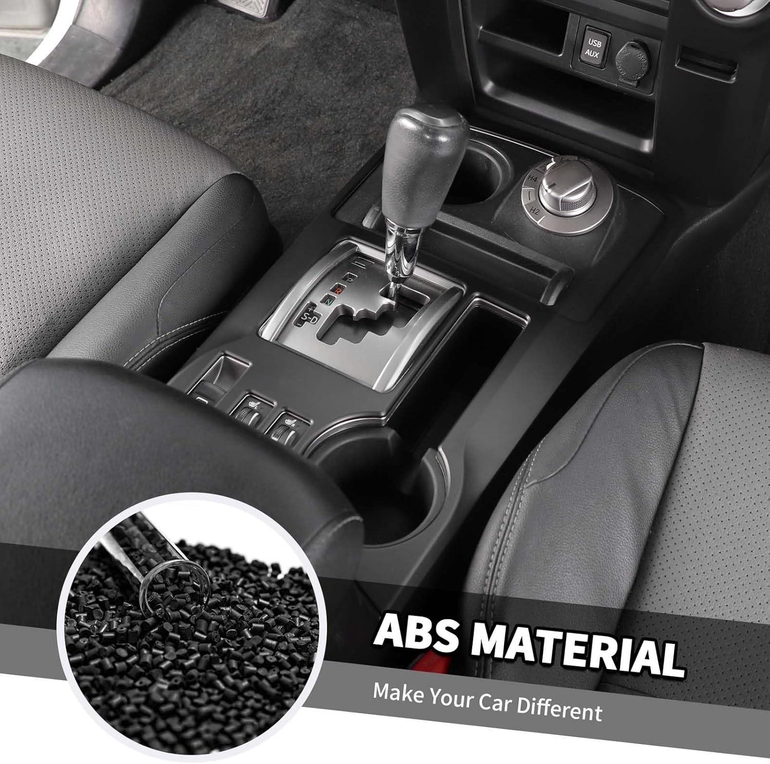 Jimen Fit for Toyota 4Runner 2010-2019, 8PCS Interior Trim Kits - Navigation Panel, Gear Shift Cover, AC Climate Control Panel, Inner Door Handle Trim (Matte Black)