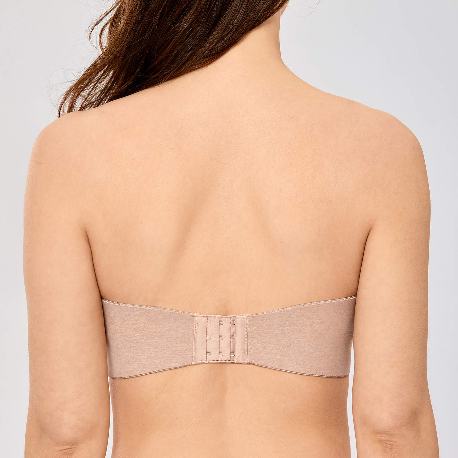 DELIMIRA Sujetador sin Tirantes para Mujer, sin Forro, Reductor con Aros, Talla Grande, Gris Pardo, 34A (Pack de 1)