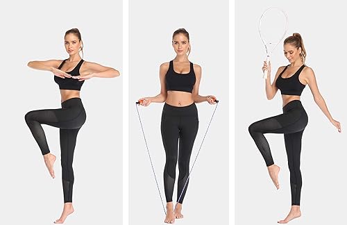 Miniatura 4 de RAYPOSE Womens Workout Leggings for Women with Pockets Plus Size Gym High Waist Capri Yoga Pants Women with Mesh Cut Out