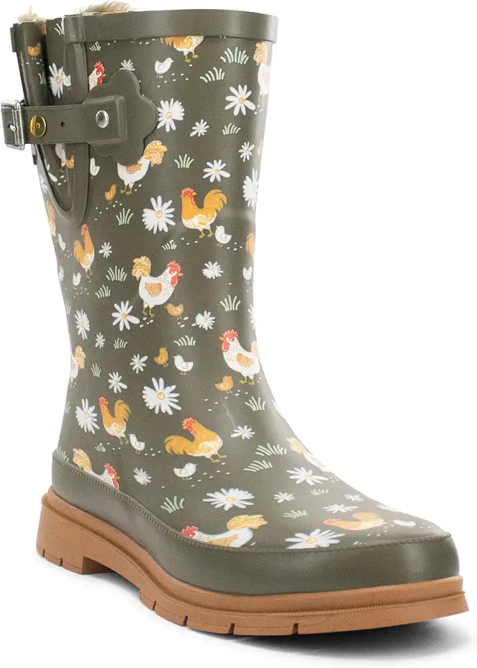 Bota de chuva Western Chief Daisy Delight Mid Rain Boot feminino