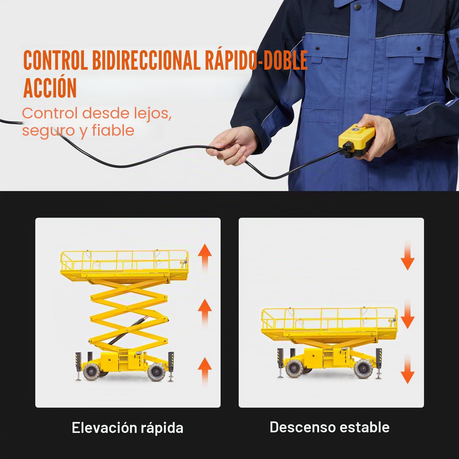VEVOR Bomba Hidráulica DC 12 V 14 L Unidad Hidráulica de Doble Acción Flujo de Aceite 3,44 L/min Presión Máxima de Descarga 22 MPa para Volquete, Plataforma Elevadora, Remolque, Elevación y Descarga