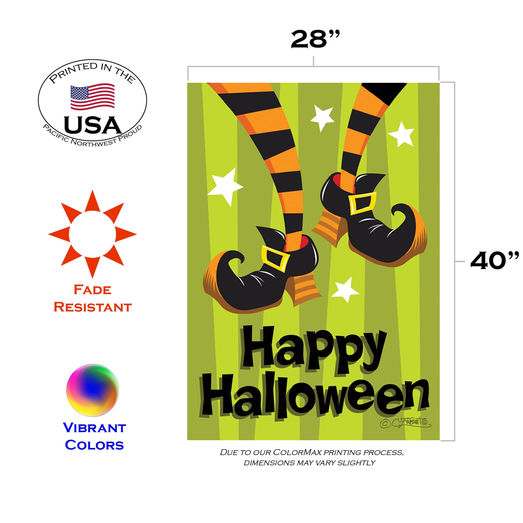 Briarwood Lane Halloween-Flagge – 101 X 71 Cm – Kostümierte Kürbisse, Wetterfest