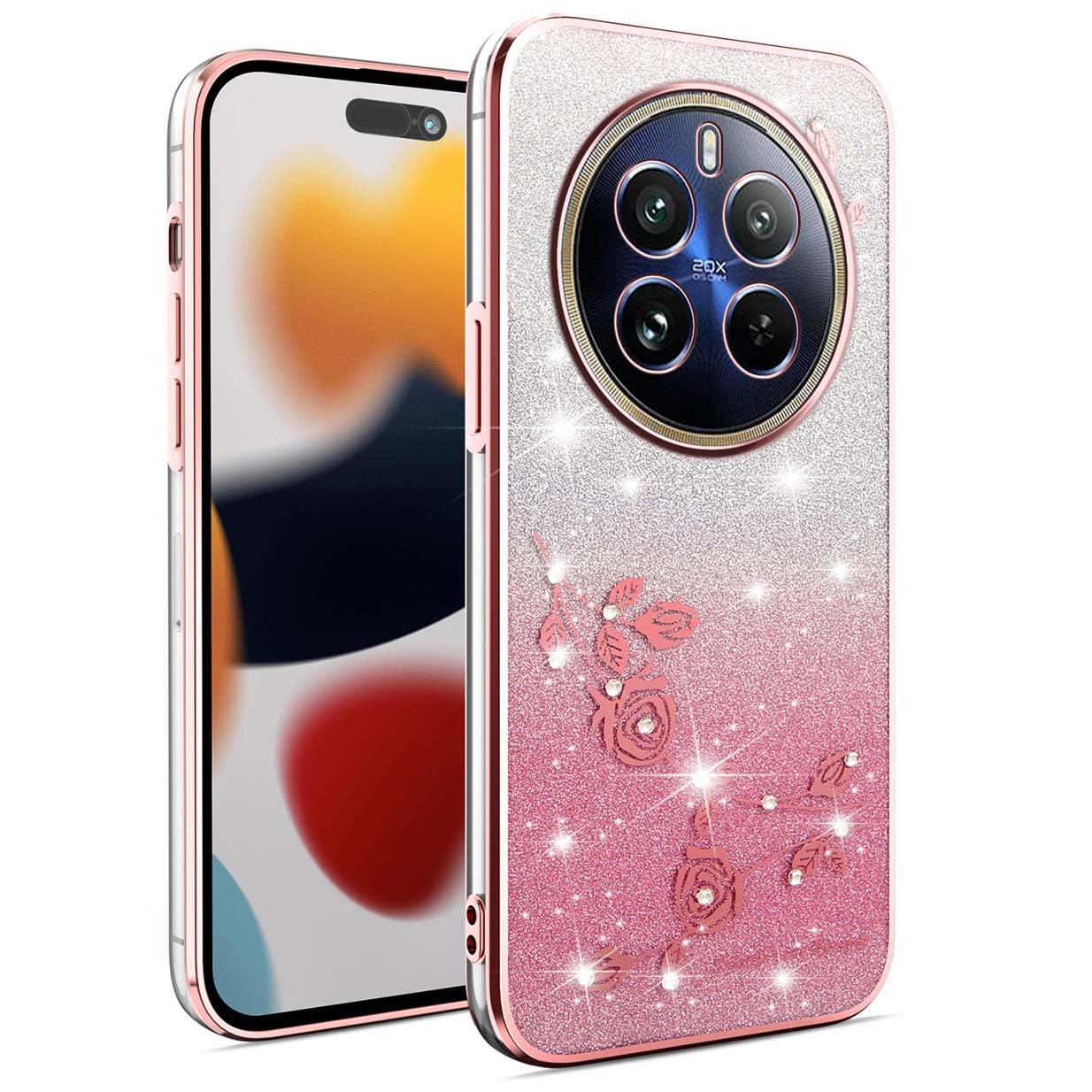 Cover Glitter Per Oppo Realme 12+ Plus 5G – Custodia Ultra-sottile Con Adesivi Scintillanti Staccabili