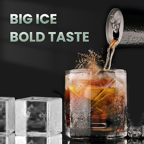 Miniatura 4 de Bandeja para cubitos de hielo con tapa (juego de 3), molde cuadrado de silicona de 15 cubos de fácil liberación, sin derrames, apilable, ideal para