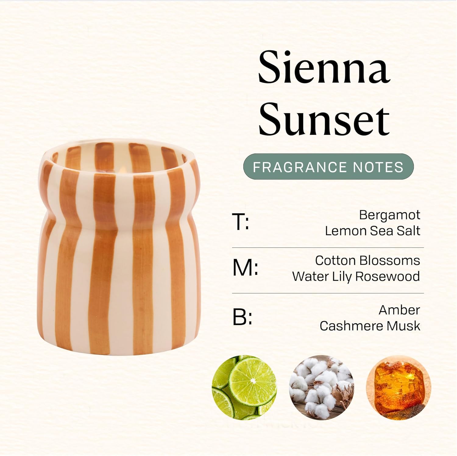 Paddywax Cabana Hand-Painted Scented Candle in Ceramic Reusable Food Safe Jar, Clean-Burn Soy Candle with Approx. 42 Hour Burn Time, Rust – Sunset Sienna, 6.5 oz - Image 3