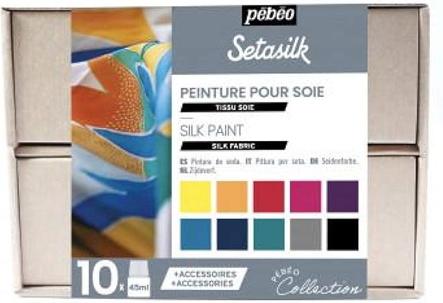 Pebeo Setasilk Collection Set, Assorted, 45 ml (Pack of 10)
