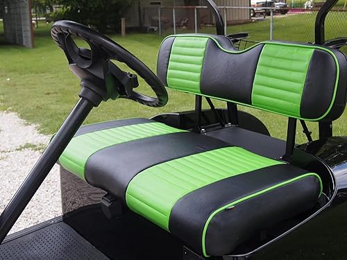 Vista 232 de Huskey - 4 fundas de asiento para carrito de golf delanteros y traseros para Club Car Precedent 2004+, modelos Tempo 2017+ G&E, negro de dos tonos