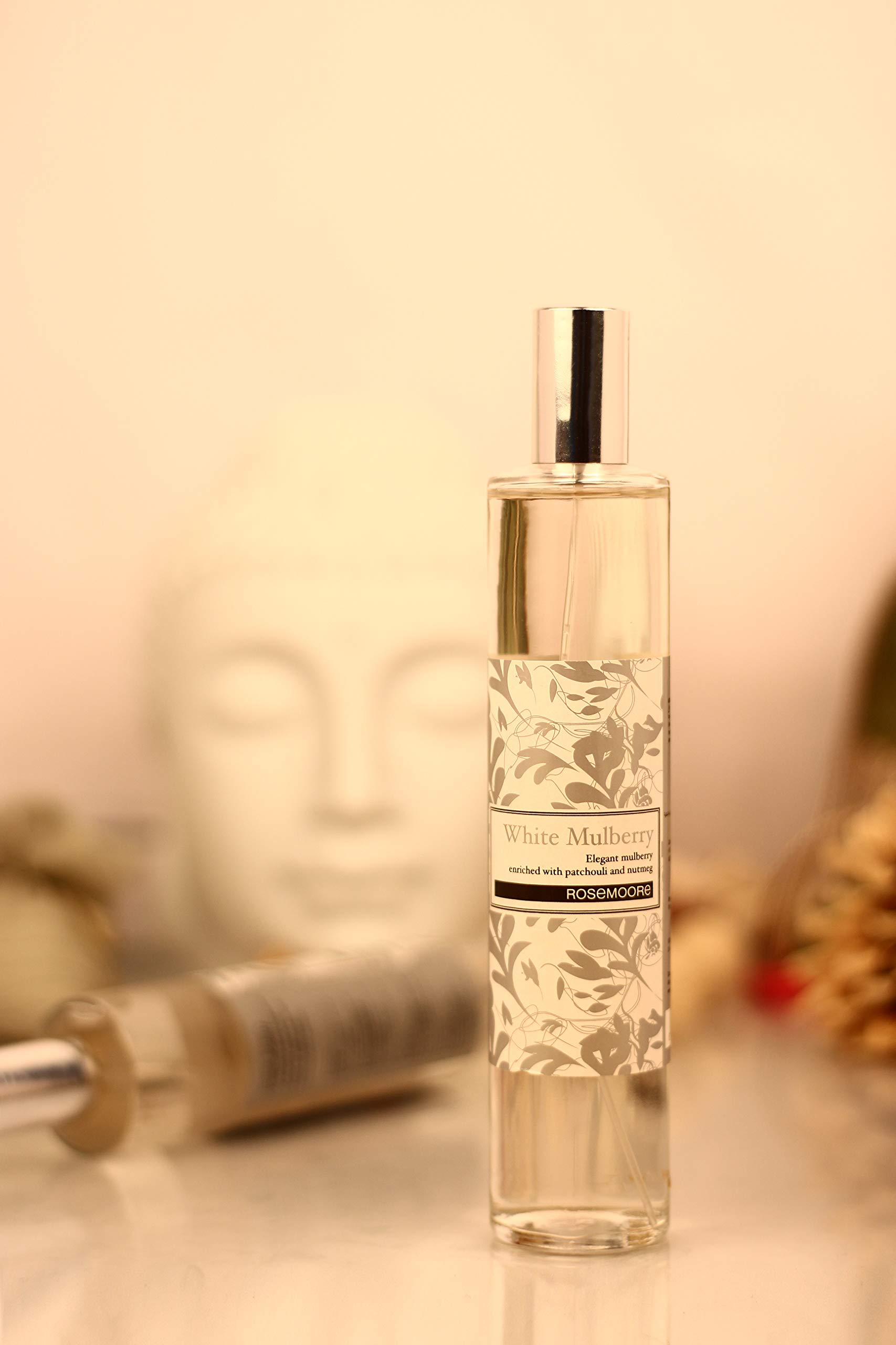 Rosemoore's White Mulberry 100 ml Scented Room Spray Elegant Mulberry Enriched With A Smooth Base Of Patchouli, Nutmeg And Vanilla | Enliven Your Rooms, Closets, Bathroom And Cloakrooms