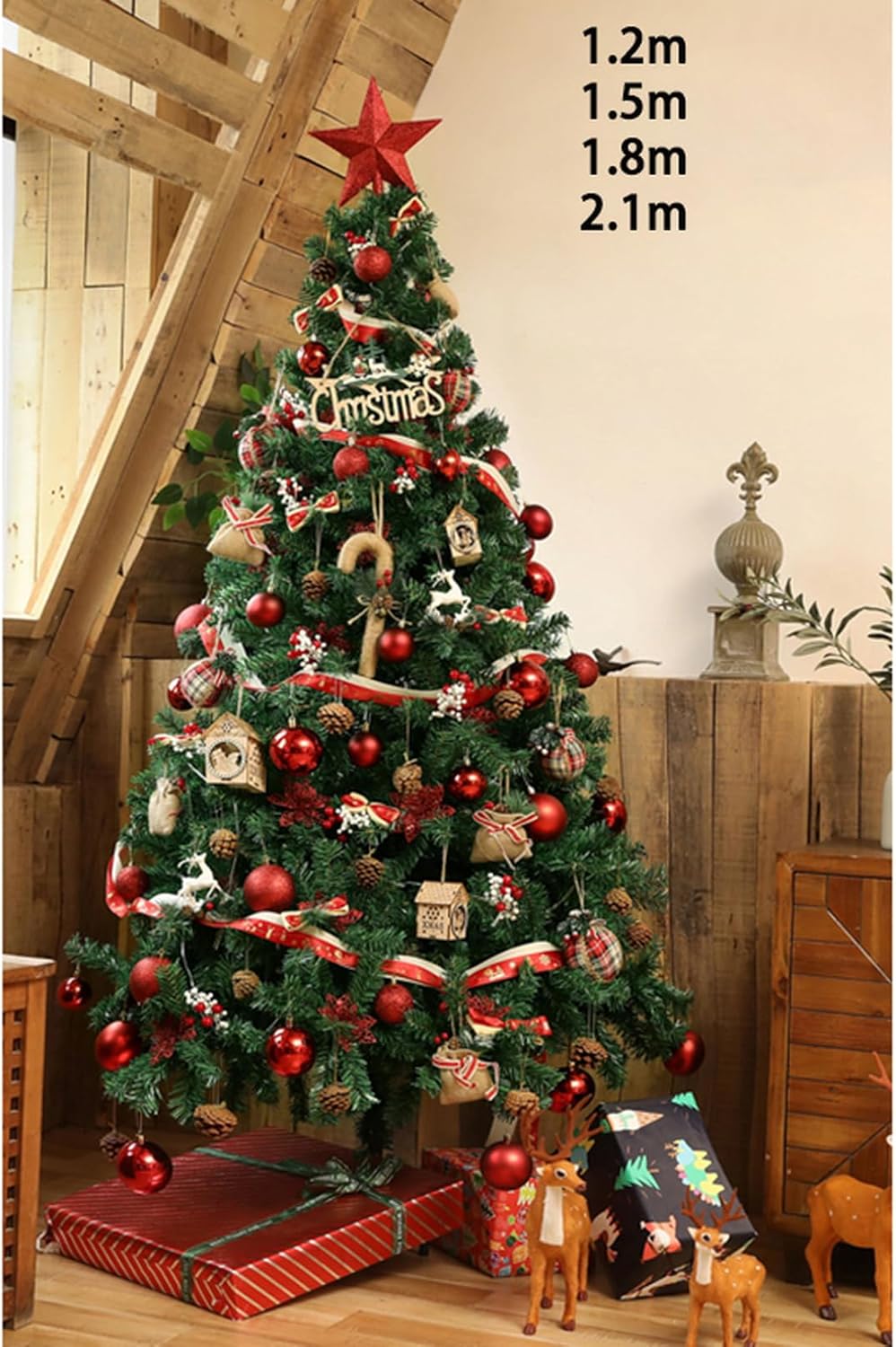 HGJH 大型クリスマスツリー 北欧風 ヌードツリー 180cm もみの木 葉の