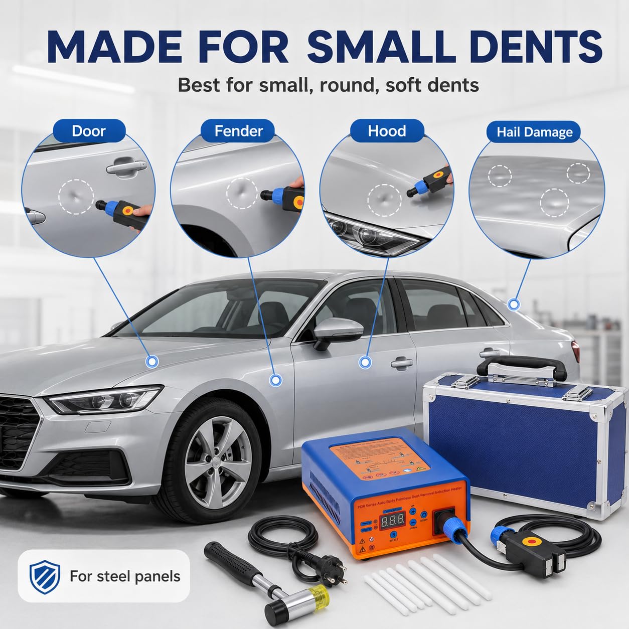 Dispositivo riscaldante a induzione da 1380 W, dispositivo di riparazione delle ammaccature per auto, PDR per riscaldamento a induzione, Hot Box, kit di riparazione per carrozzeria e
