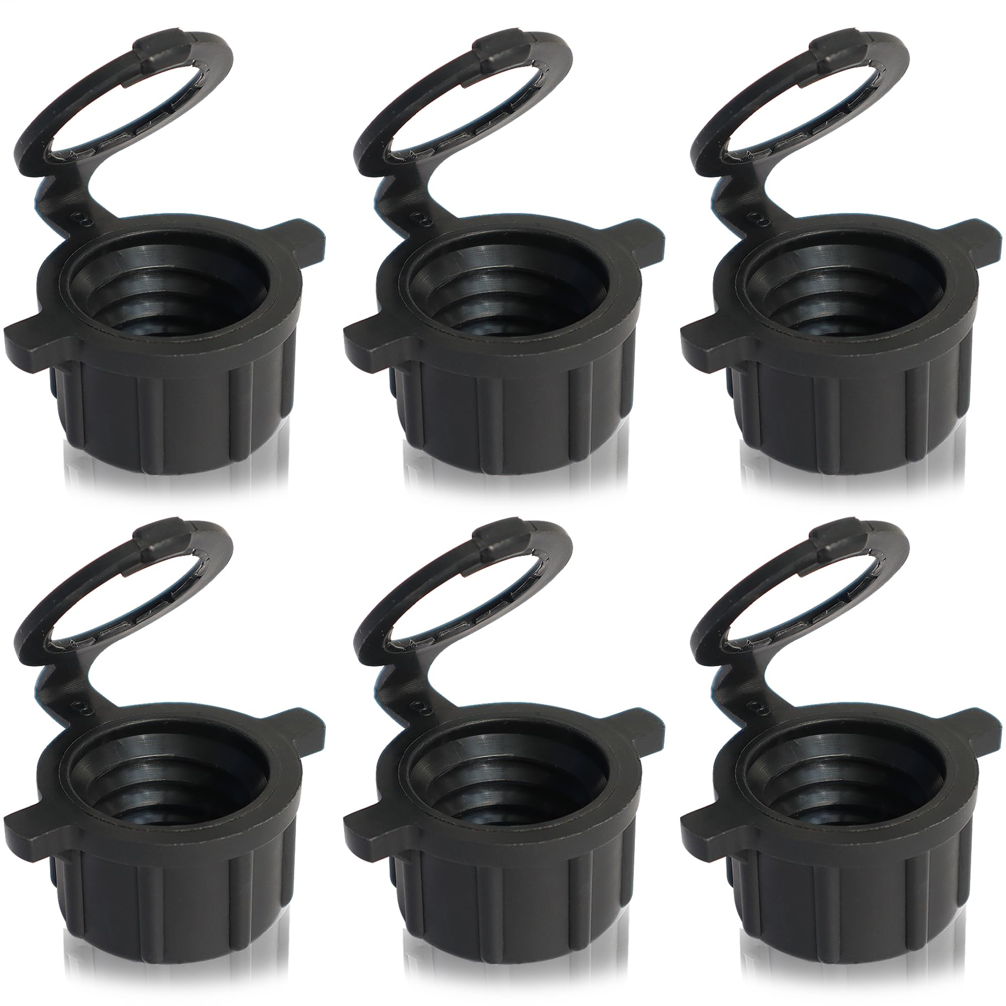 6 Pack 24mm Black 3045 VP Racing Jug Vent Caps