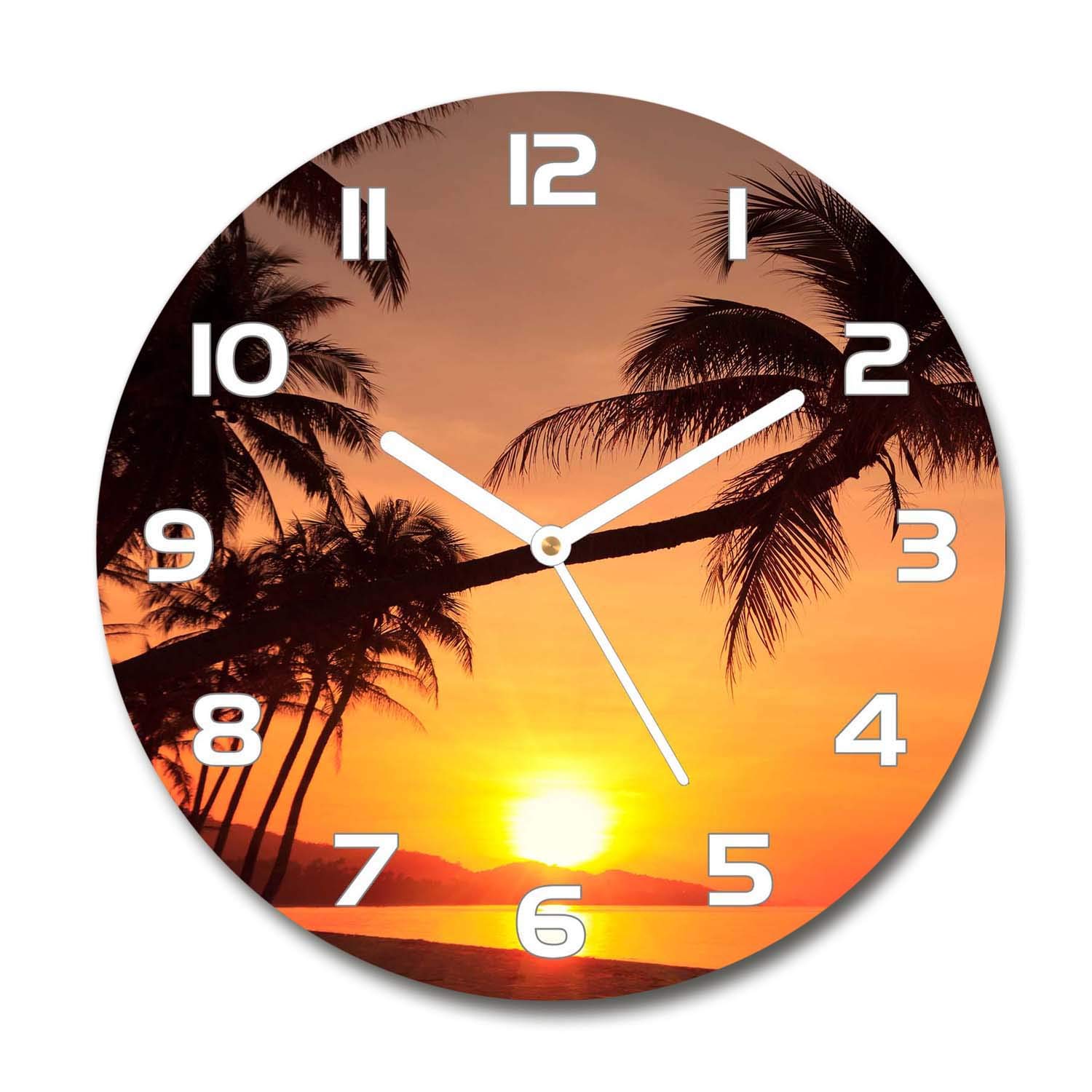 Horloge en verre 60x60cm Tulup silencieuse salon couchage de soleil