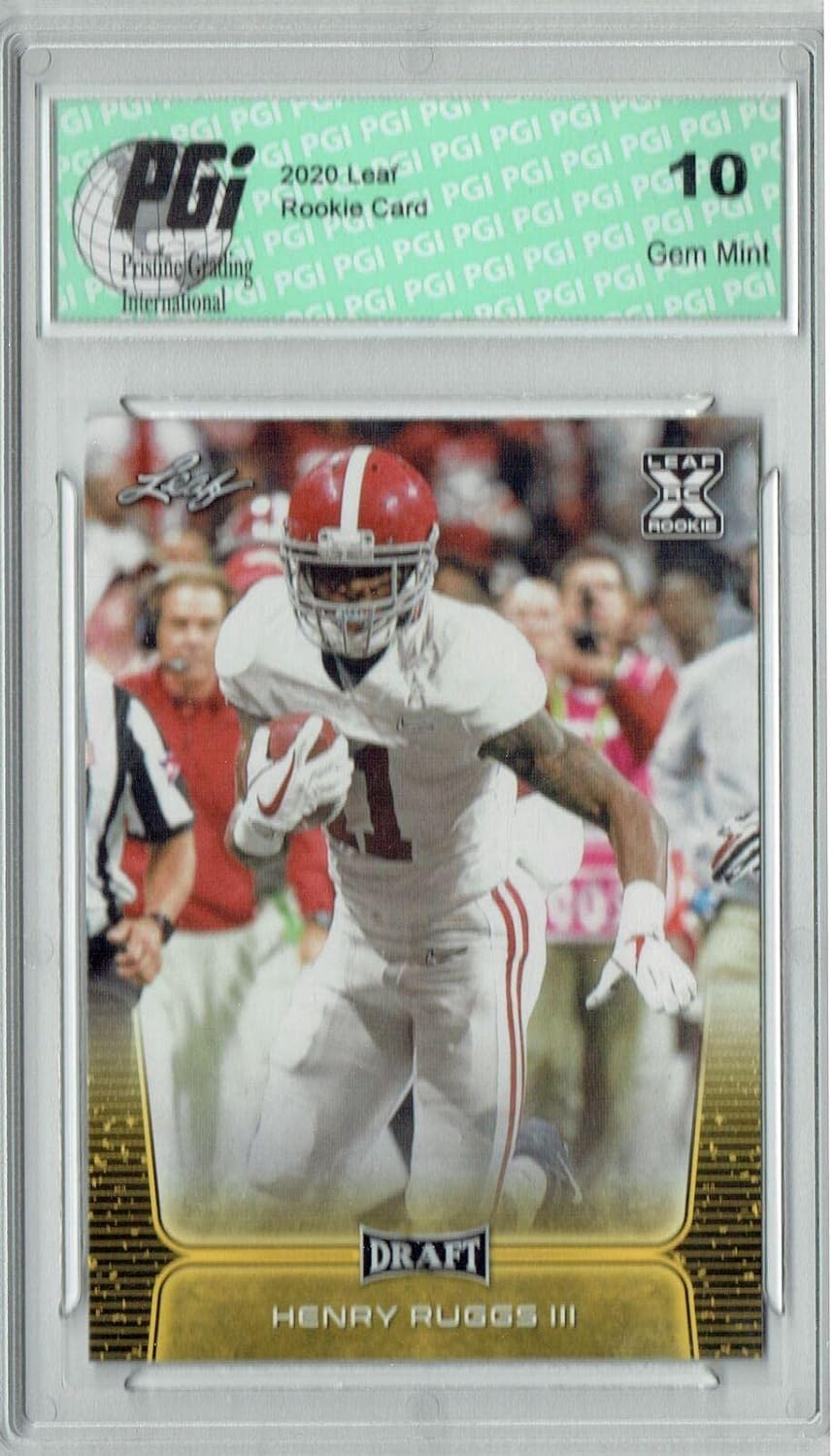 Henry Ruggs III 2020 Leaf Draft Gold 5 Gem Mint Rookie Card PGI 10 Unsigned