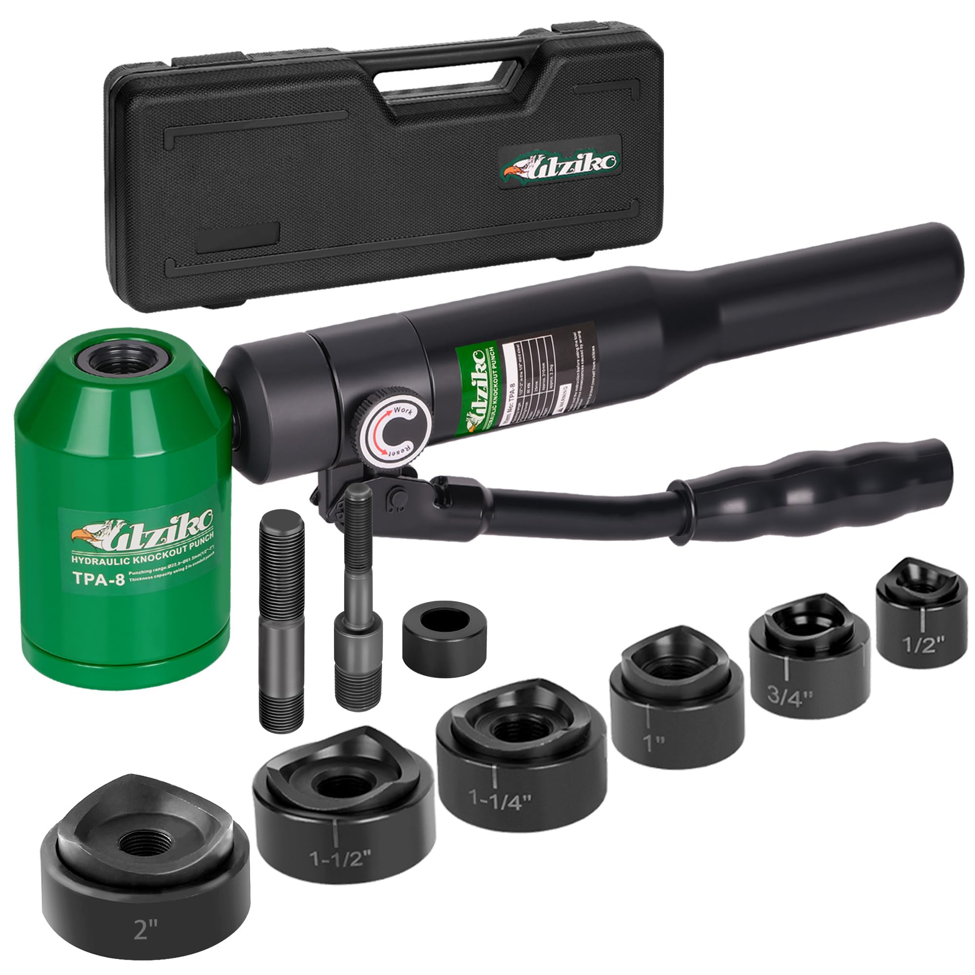UTZIKO Hydraulic Knockout Hole Punch Driver Kit 1/2 to 2 inch