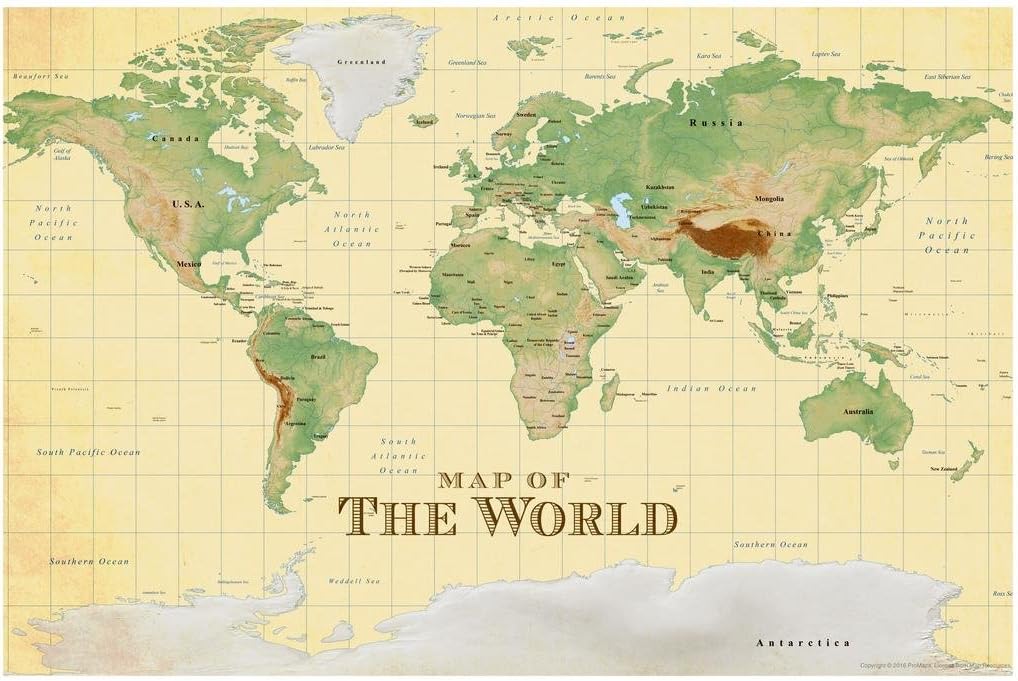 Amazon.de Poster Foundry ProMaps Map The World Vintage Style Sepia