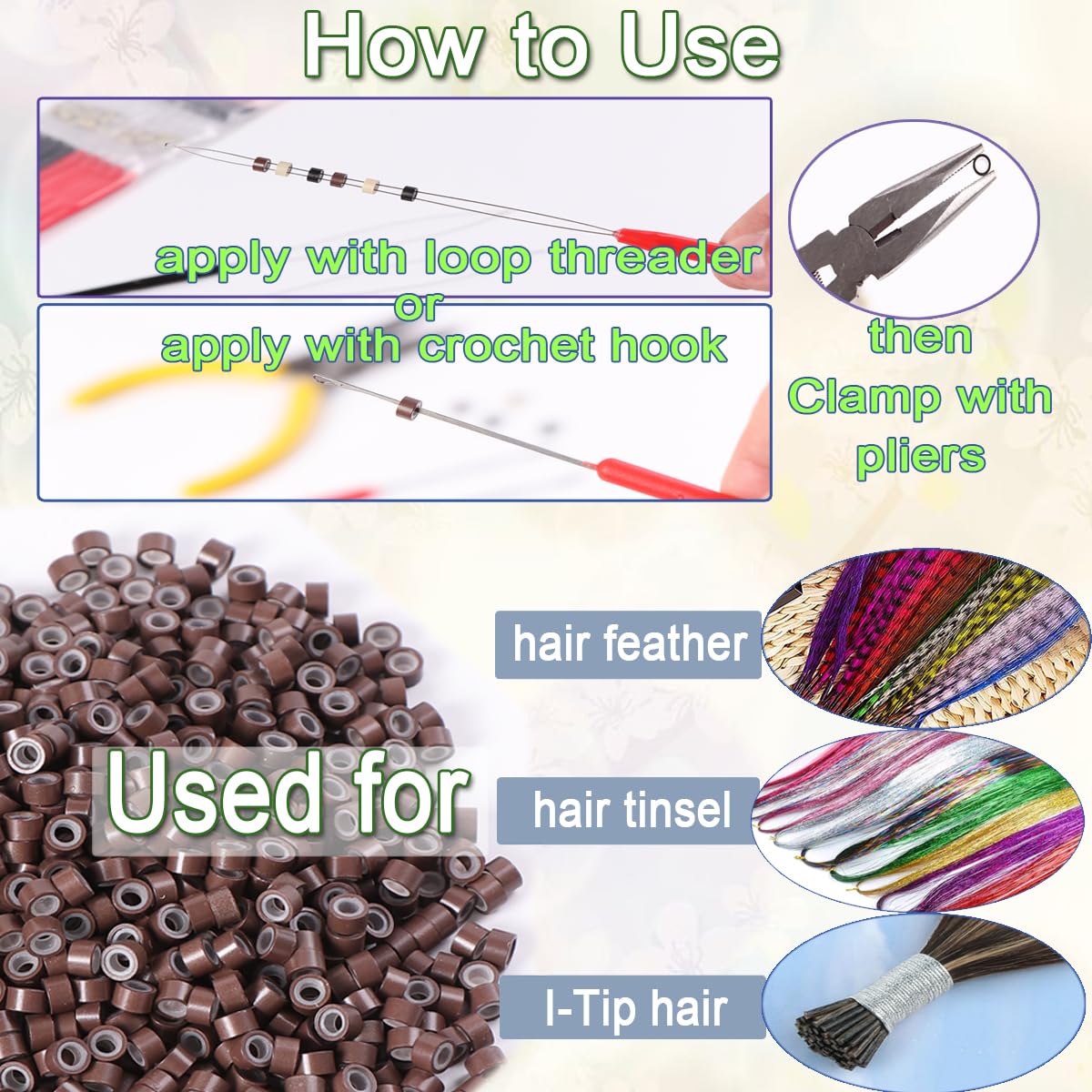 500 PCs Bulk Black Micro Ring Beads Silicone Beads 5mm - Salon-Grade Hair Extension Links for Professionals and Heavy Use for Hair Stylists Beauty Professionals Diy Hair Enthusiasts - Image 5