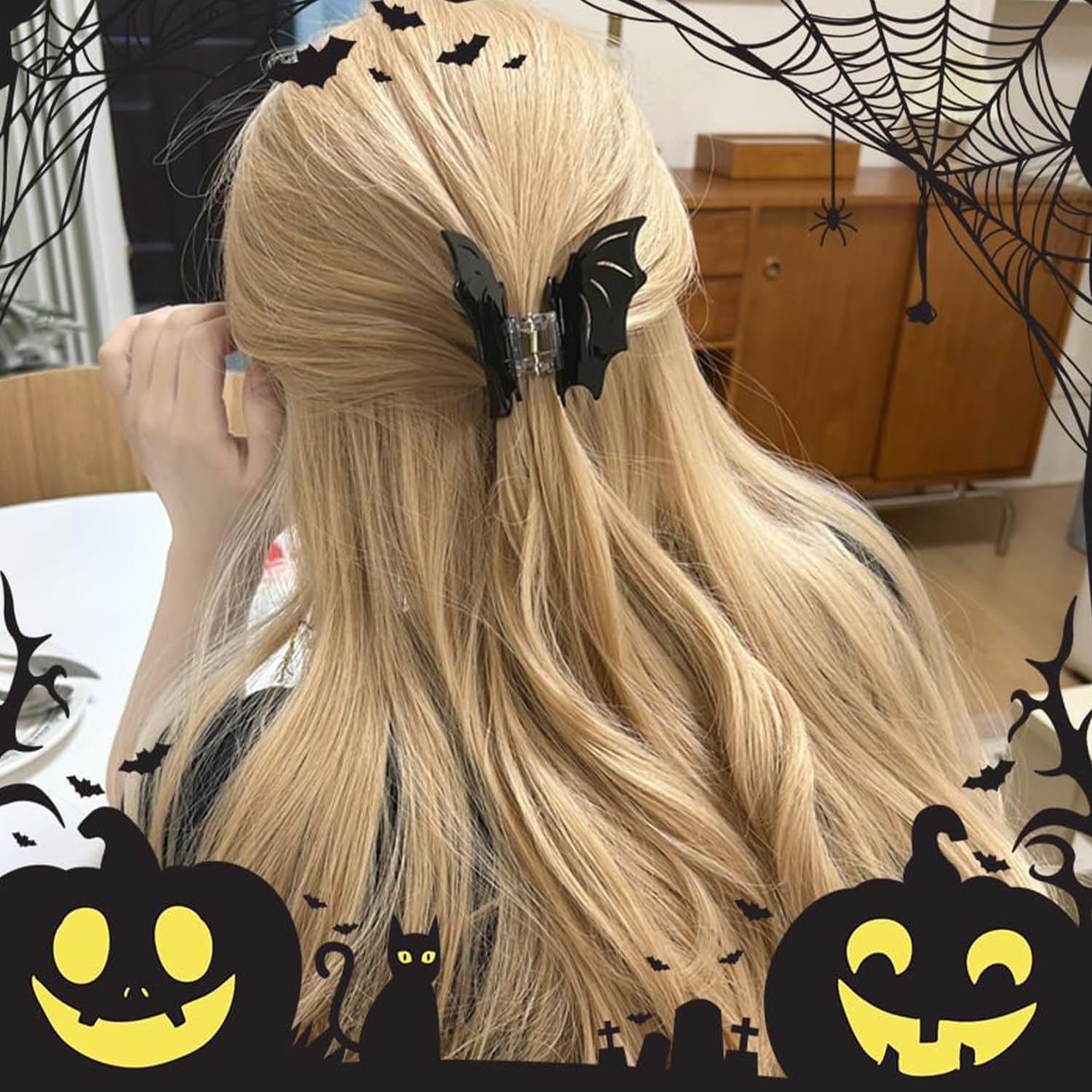 MFUOE 4Pieces Bat Hair Clips Halloween Bat Wings Clips Cool Punk Devil Wings Hairpins Halloween Party Fancy Hair Accessories for Women and Girls - Image 4