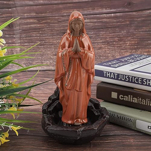 Miniatura 9 de Soporte de incienso de cerámica, conos de incienso, reflujo, humo, Jesús, virgen, incienso, soporte con 10 palitos de conos, decoración del hogar,