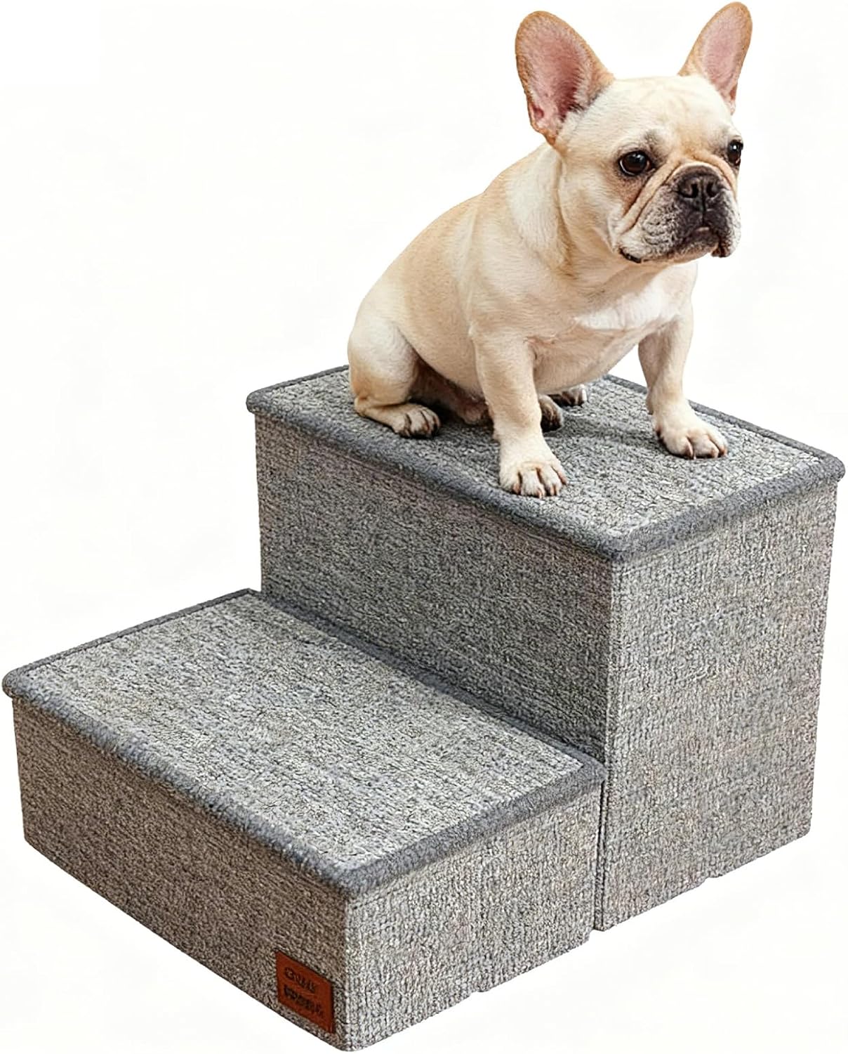 Dog Stairs with Storage, Detachable and Foldable Pet 2-Steps for Bed Couch, Stable Anti-Slip, Ramp for Small Dogs & Cats