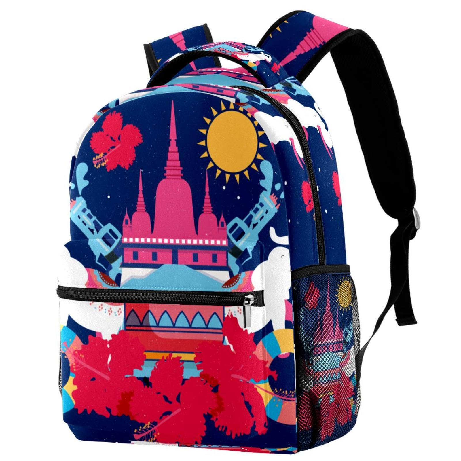 Sac à dos de voyage décontracté filles garçons grand format multicolore - 7