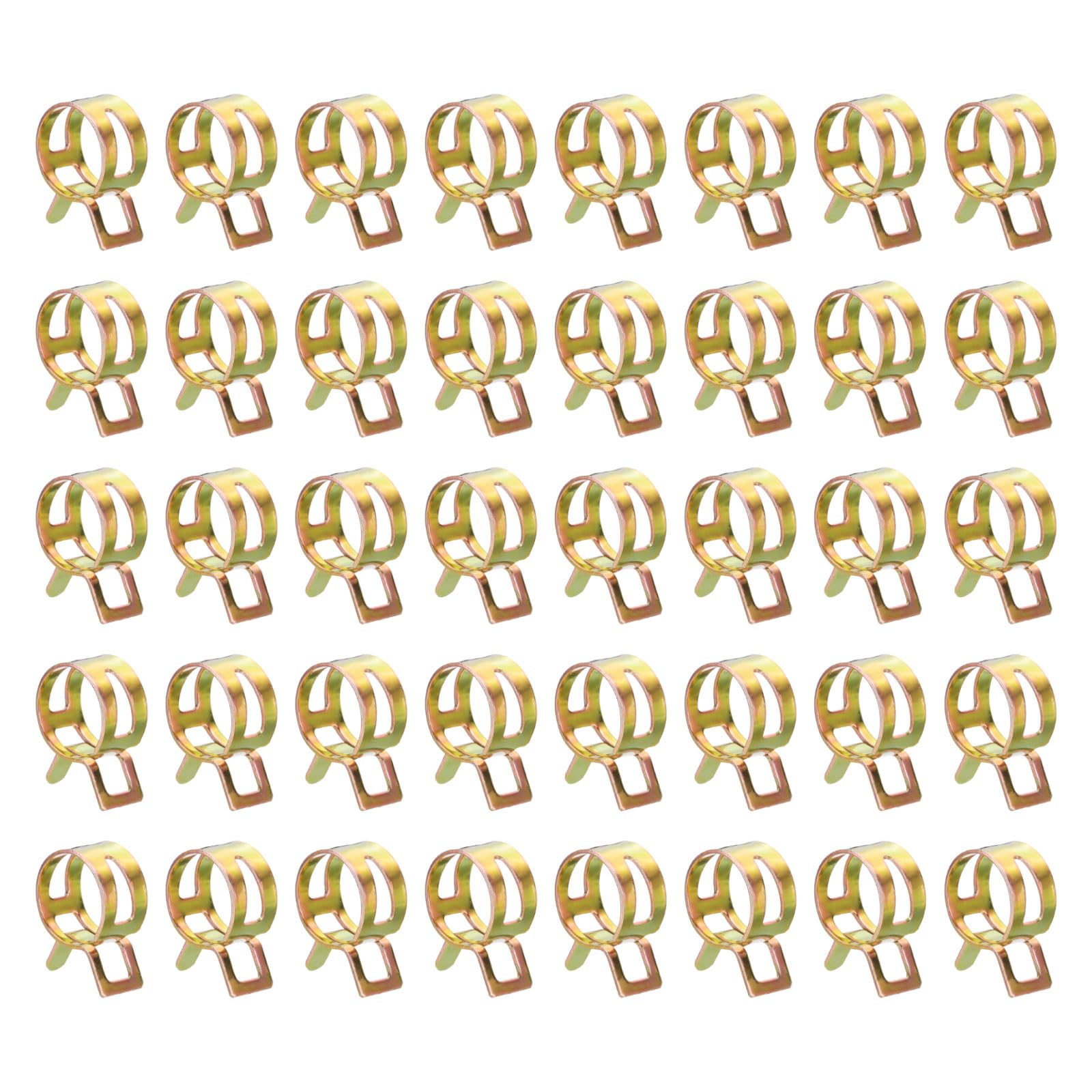 sourcing map 60pcs Spring Band Type Hose Clamps 15mm Fuel Line Hose Spring Clip Silicone Vacuum Hose Pipe Clamp Low Pressure Tube Clip Fastener, Colorful
