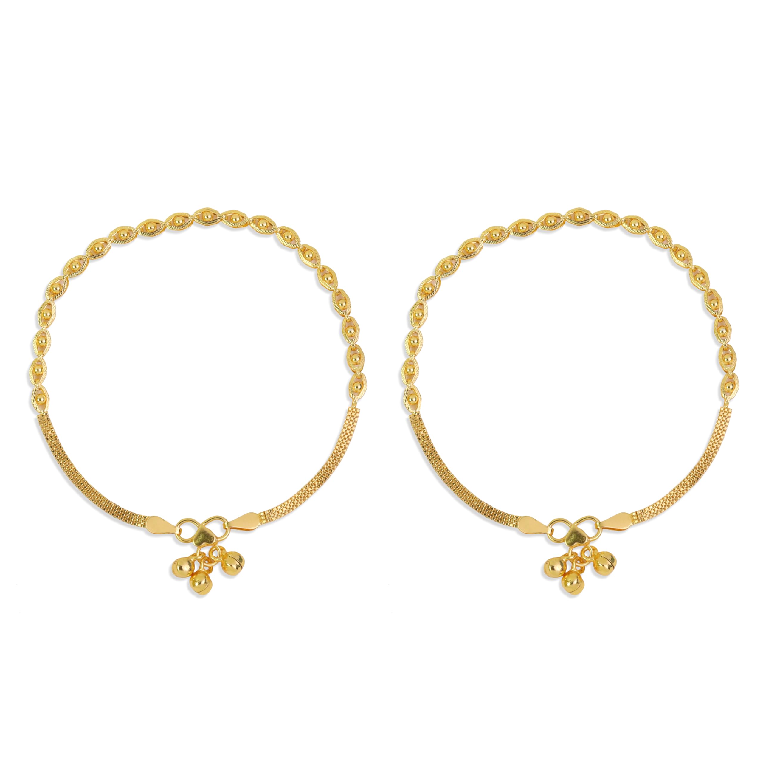 lovely dreams One Gram Gold Plated & Brass Stylish Anklets Kolusu Payal Ghungroo for Women & Girls (10.5 Inch)(ANK-7001)-picture-46