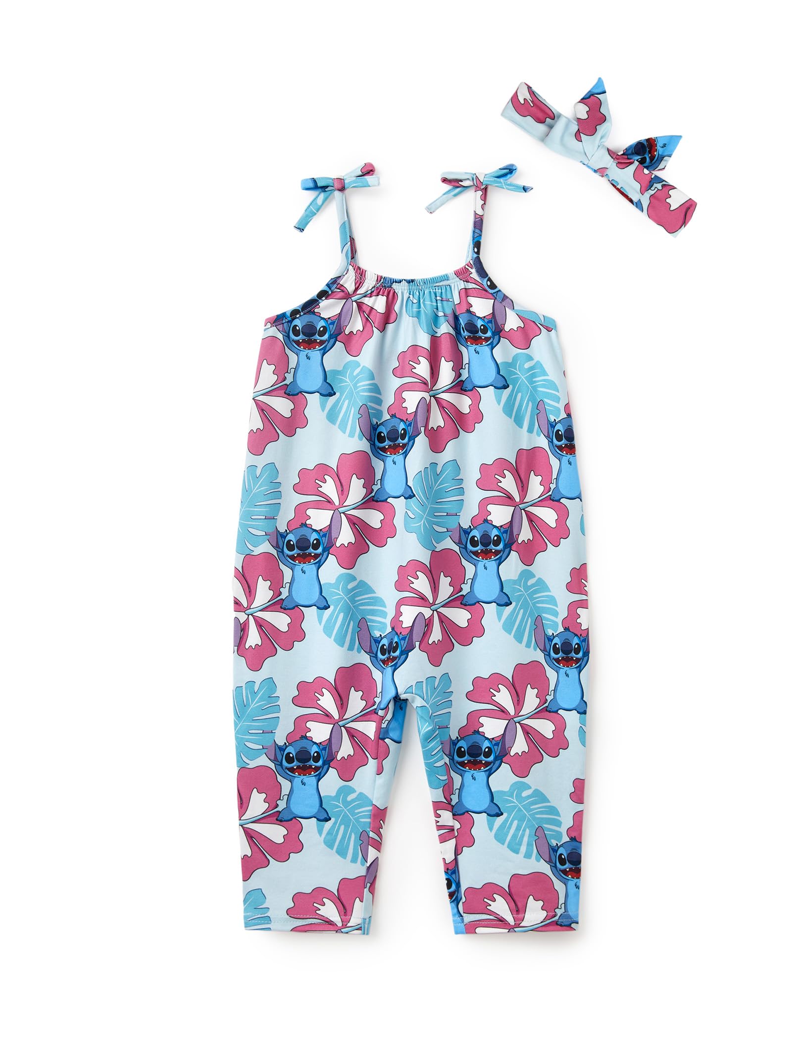 Disney Frozen Elsa Princess Minnie Stitch Marie Girls Romper with Bow Tie Strap and Headband Cute Jumpsuit for Baby &amp; Toddler