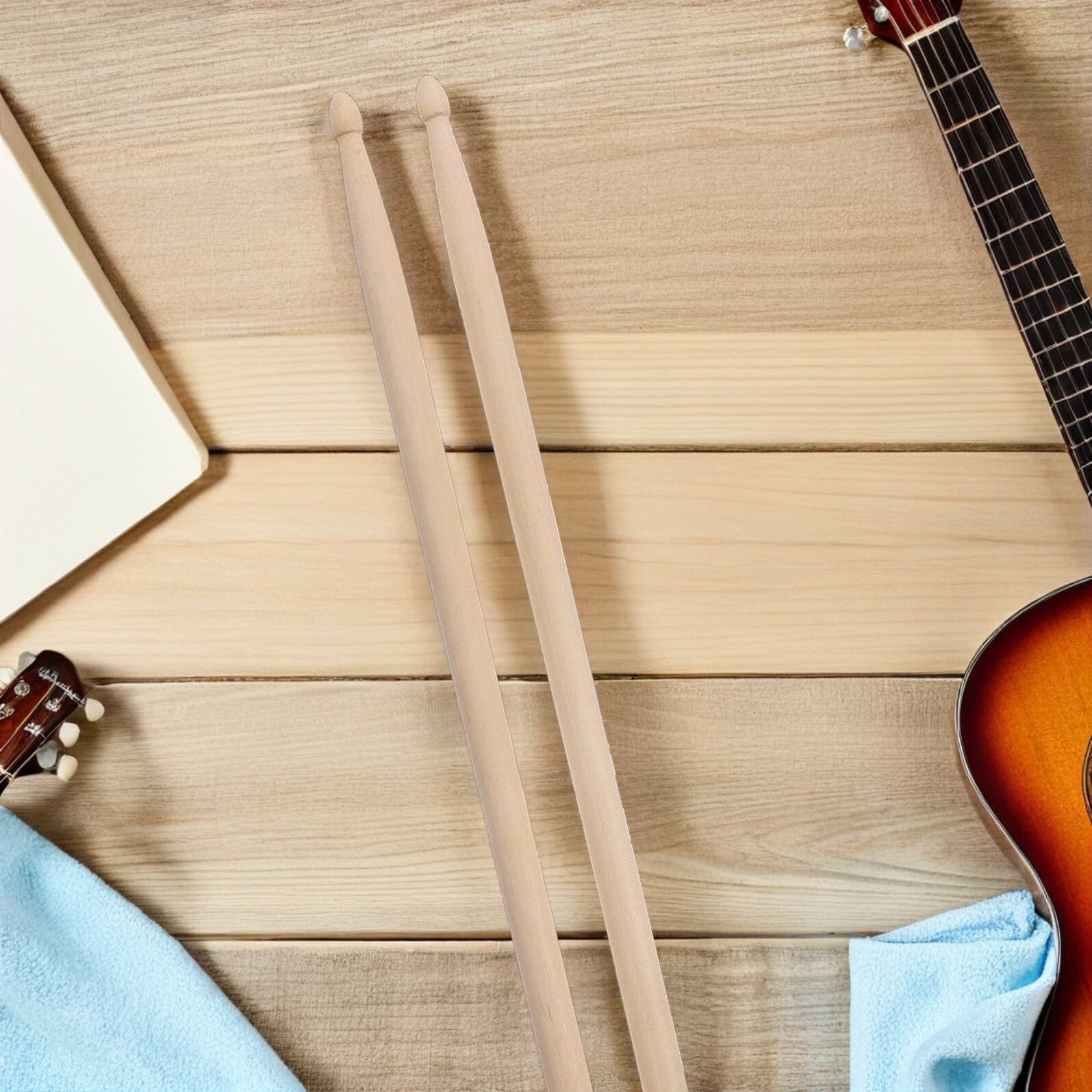 12 pares Baquetas de Madera para Batería Equilibrio Ergonómico Punta Redonda para Mayor Control Estándar Versátil para Práctica Bandas Escolares Batería