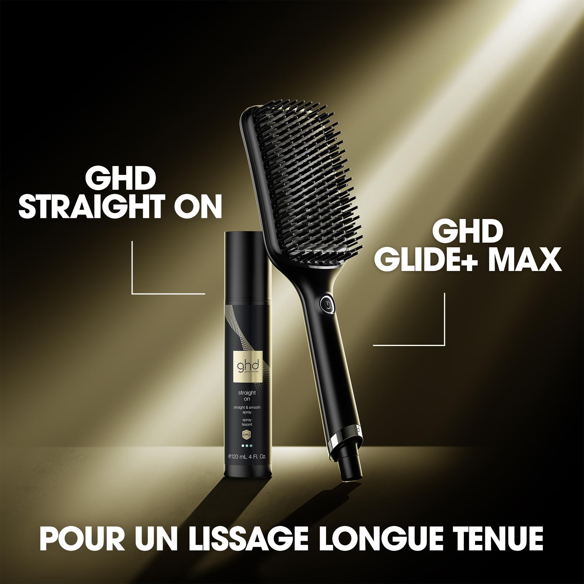 ghd - Brosse Chauffante ghd Glide+ Max - Brosse Lissante (Noire) - Lissage Rapide, Facile, résultats sans frisottis - Sans chaleur extrême - Cheveux Longs, Épais, Bouclés - S'utilise sur cheveux secs