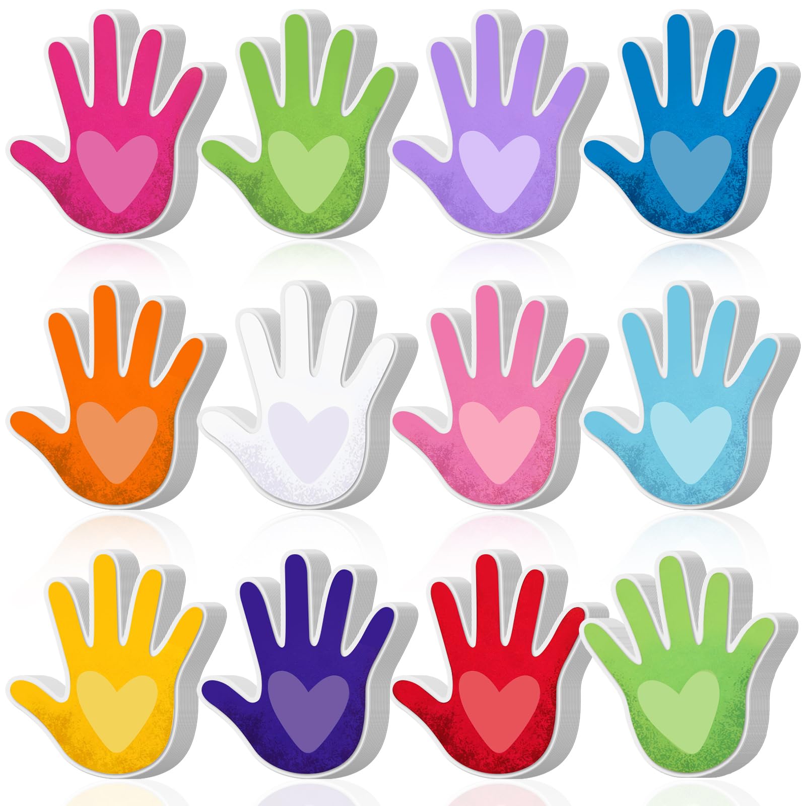 Kisston 360 Pcs Hands with Heart Cutouts Paper 3.9 Inch Die Cuts