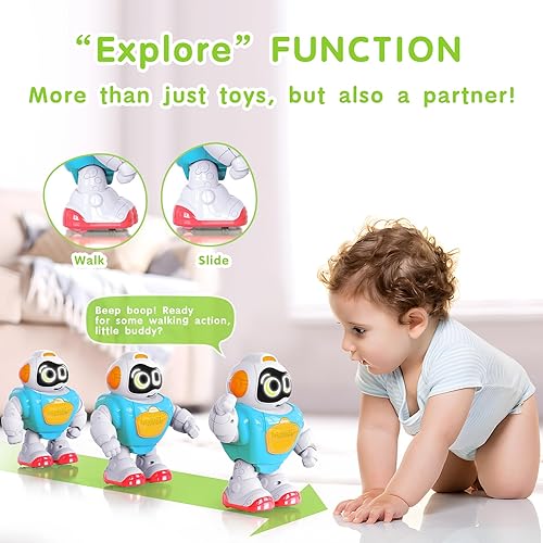 Miniatura 4 de Juguetes de 2 años para niños y niñas robot de actividades para bebés de 2 años  Juguetes musicales con luz para 18 meses  Juguetes interactivos de