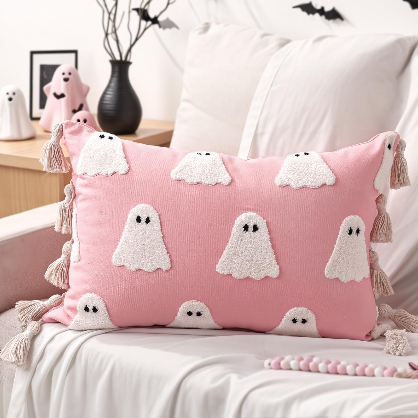 Amazon.com: Bunny Chorus Halloween Decor Throw Pillows: Cute Pink