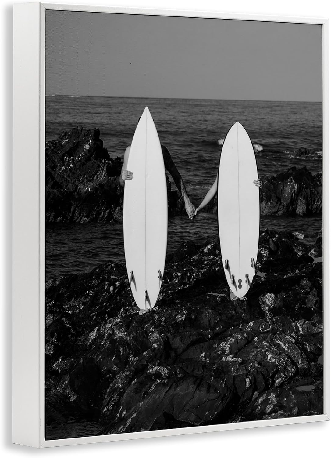 Stupell Industries Romantic Surfer Couple Framed Giclee Art Design by Daphne Polselli