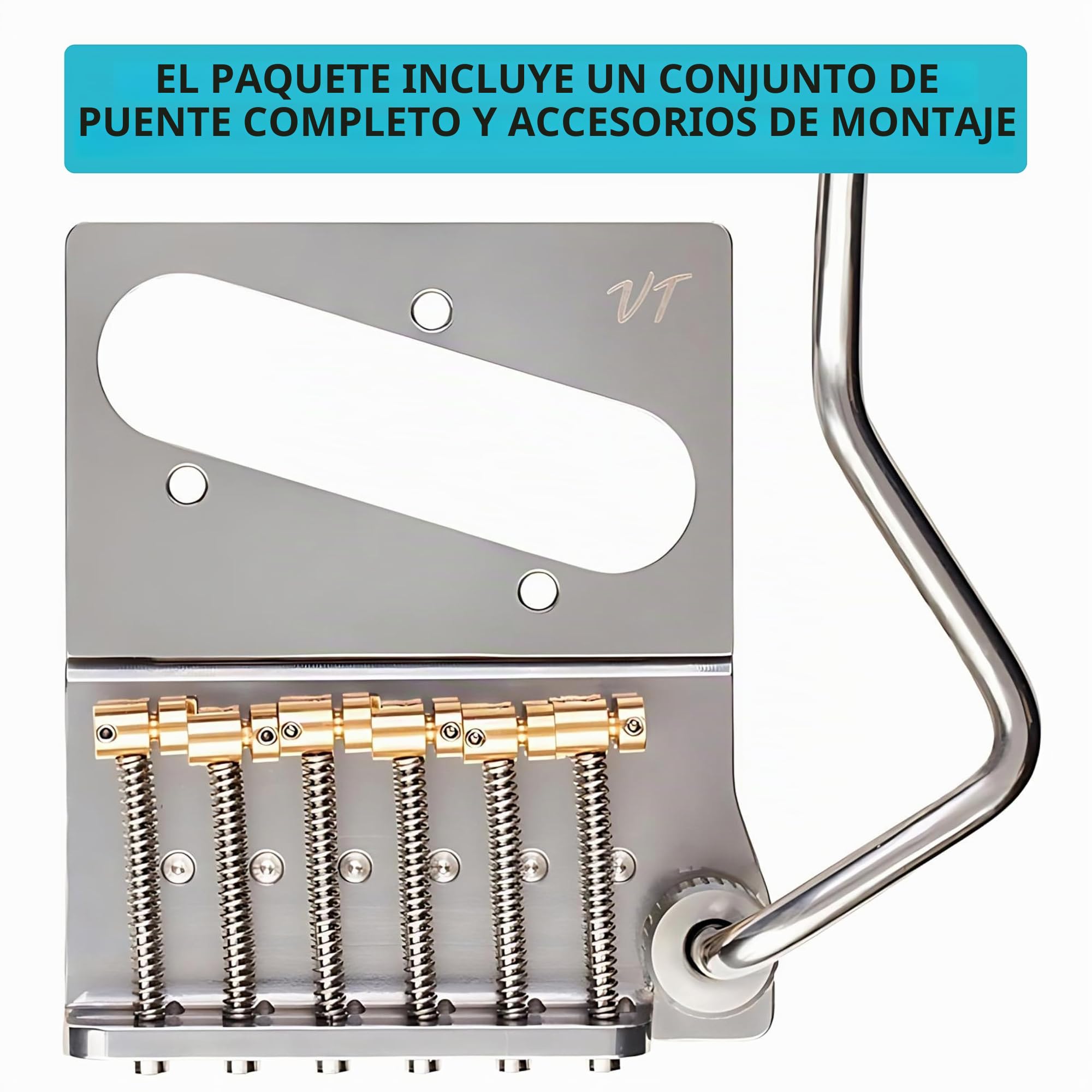 Vega-Trem VT2ND Teletrem Clásico Puente de Trémolo para Guitarra Telecaster Para Strat Sin Modificaciones Fácil Instalación