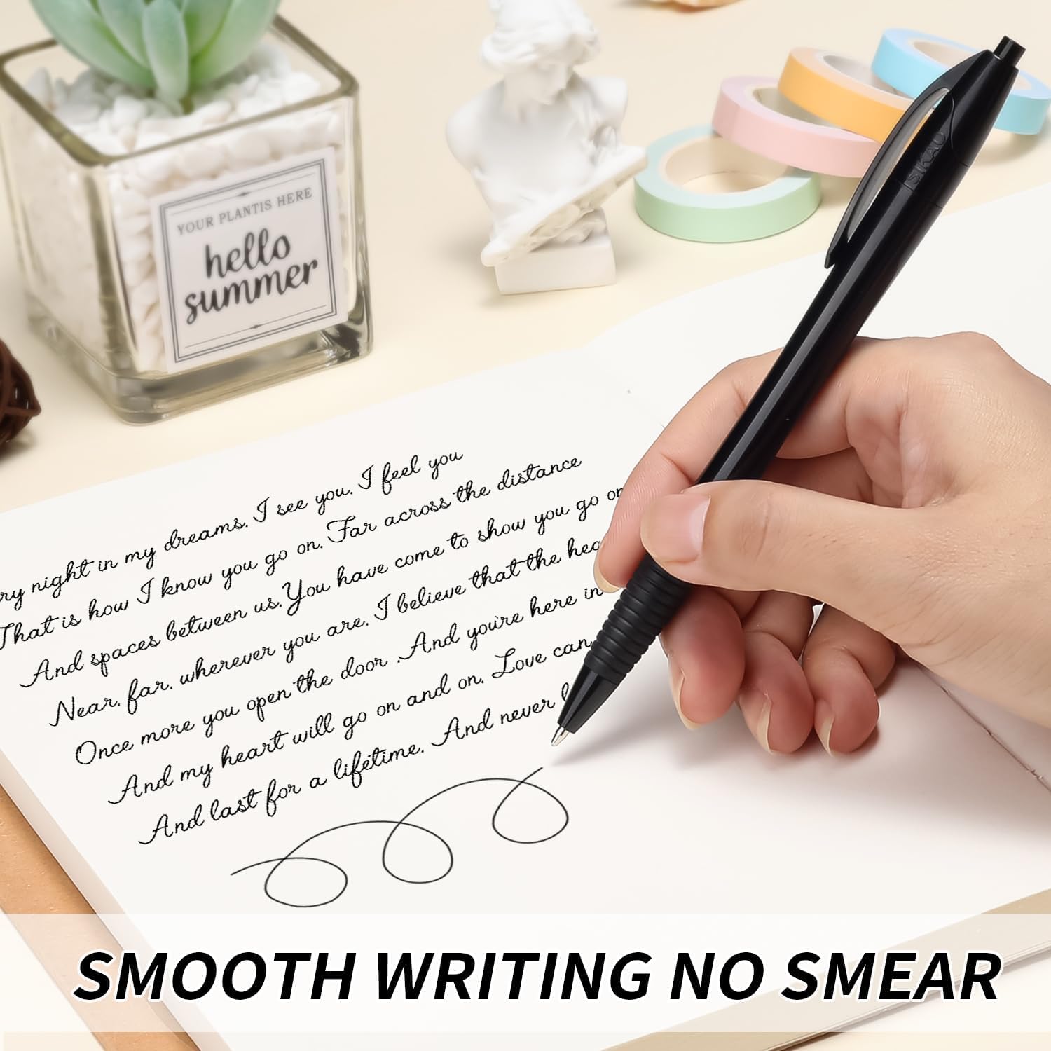 Pens Bulk 60 Pack Black Gripped Slimster Ballpoint Pens Black Ink 1 0mm Medium Point Smooth Writing Click — view 5