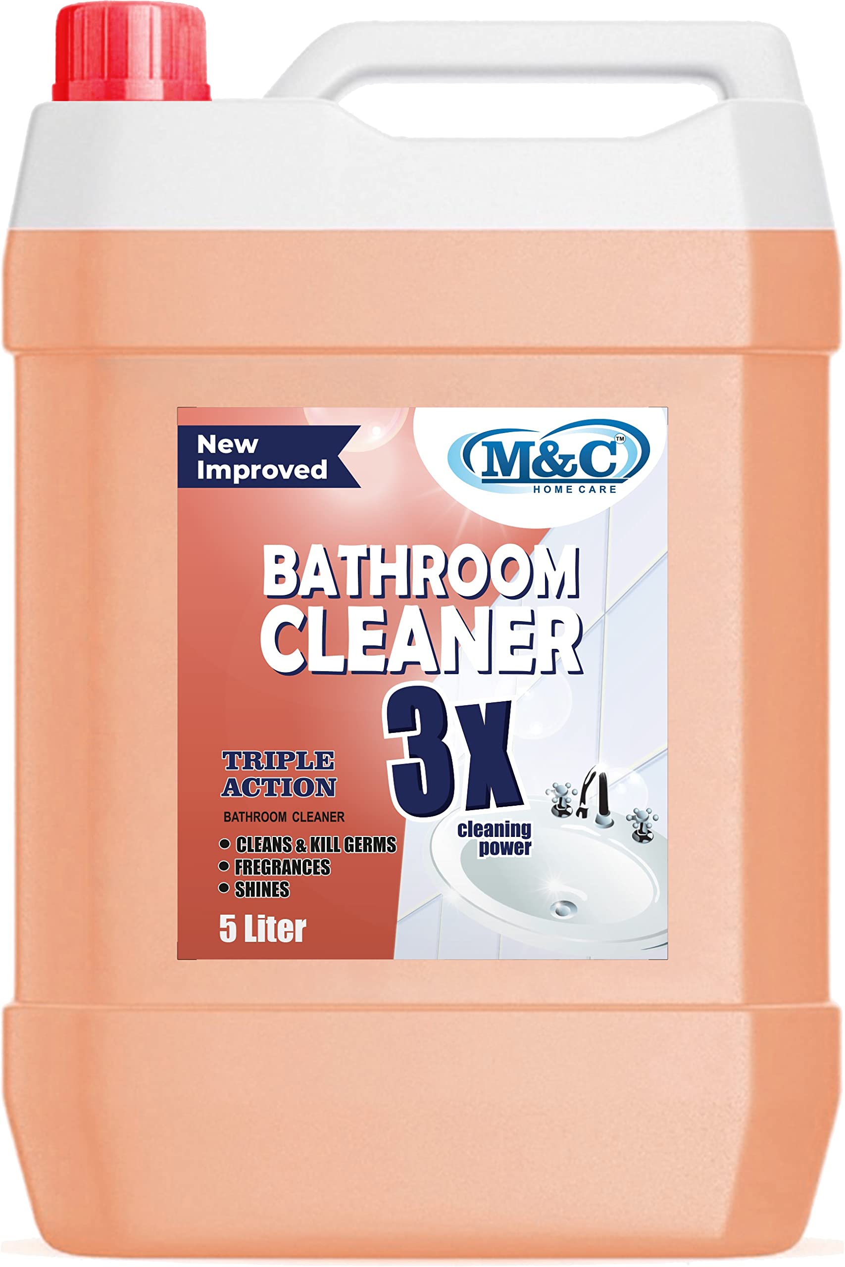 M&C Bathroom Cleaner, For Floors & Surfaces, 3X fast Kills Germs & Viruses Natural (5 L)
