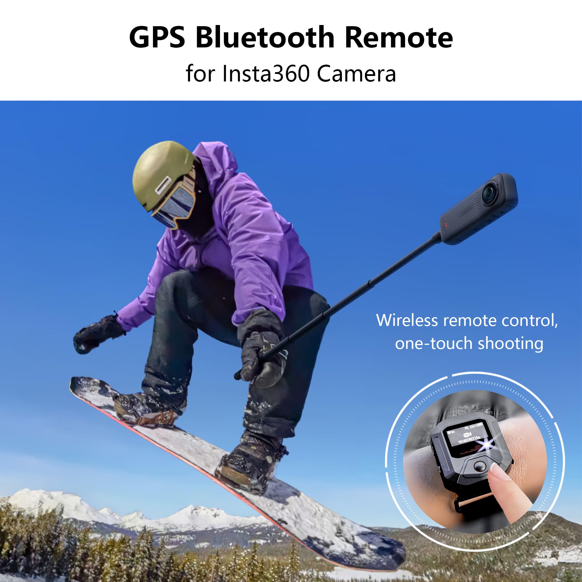 Control remoto GPS pour Insta360 X5 / X4 / X4 Air X3 / Go 3S / ACE Pro 2 / ACE Pro/One X2 Cámaras Accesorios de acción inteligentes de Rango 25M