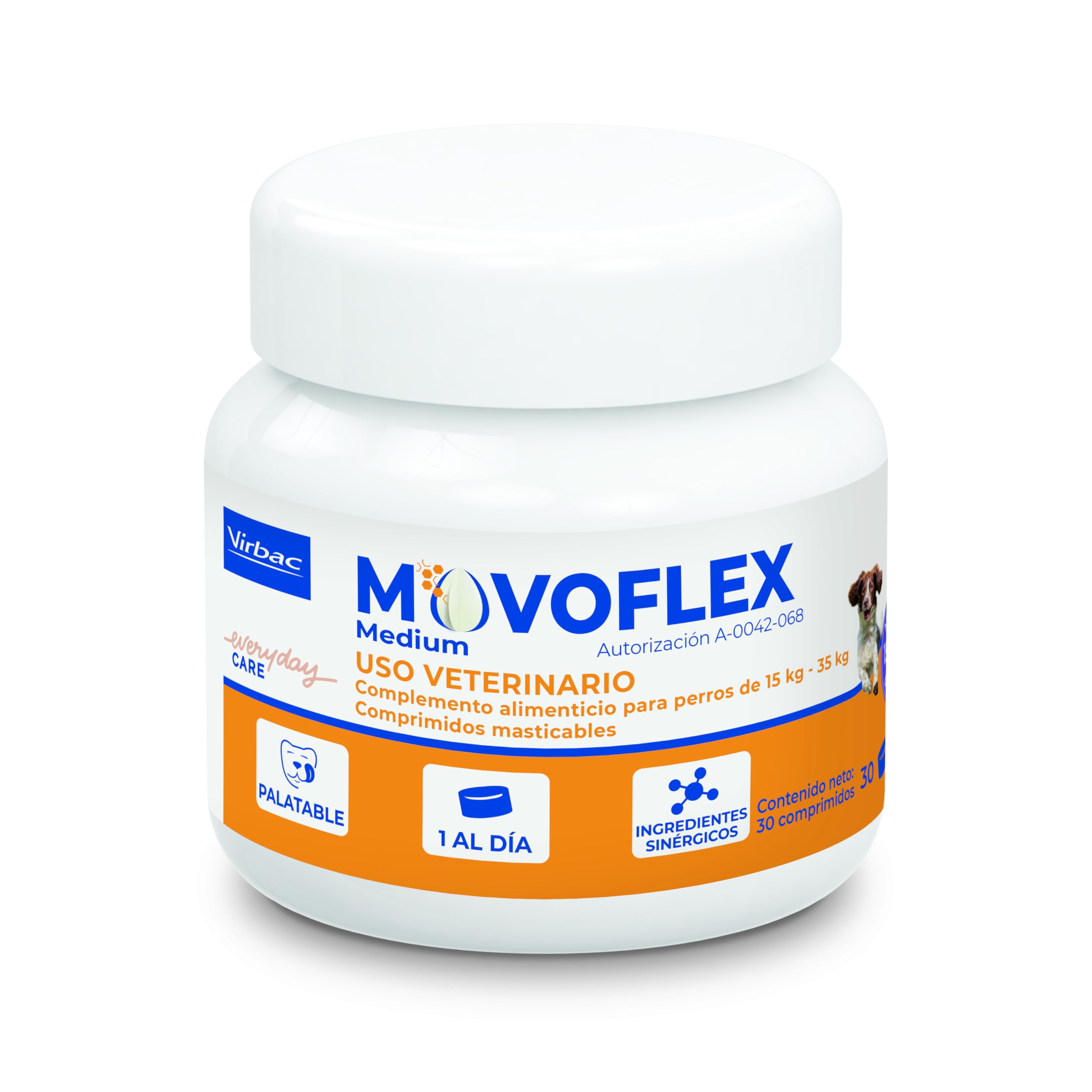 Virbac | Movoflex | Nuevo Suplemento para Movilidad Articular Canina | Ideal para Perros Adultos y Senior | Fácil de Dar por su Delicioso Sabor y Suave Textura (Raza Mediana)