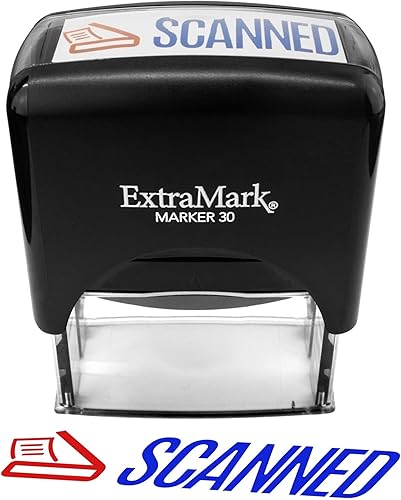 Sello de goma autoentintado de doble color (escaneado) Sello de oficina de 2 colores, mediano