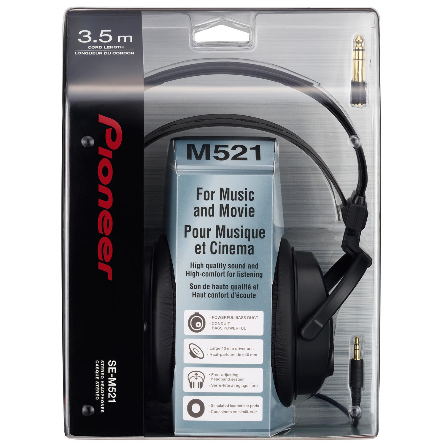 Pioneer - SE-M521 - Enclosed Dynamic Stereo Headphones - Bass Duct