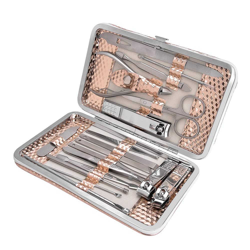 Juego de cortaúñas Juego de Herramientas de manicura de Oro Local de 18 Uds., Juego de cortaúñas, cortaúñas, Herramienta de manicura for Recortar uñas Herramientas de pedicura para pies