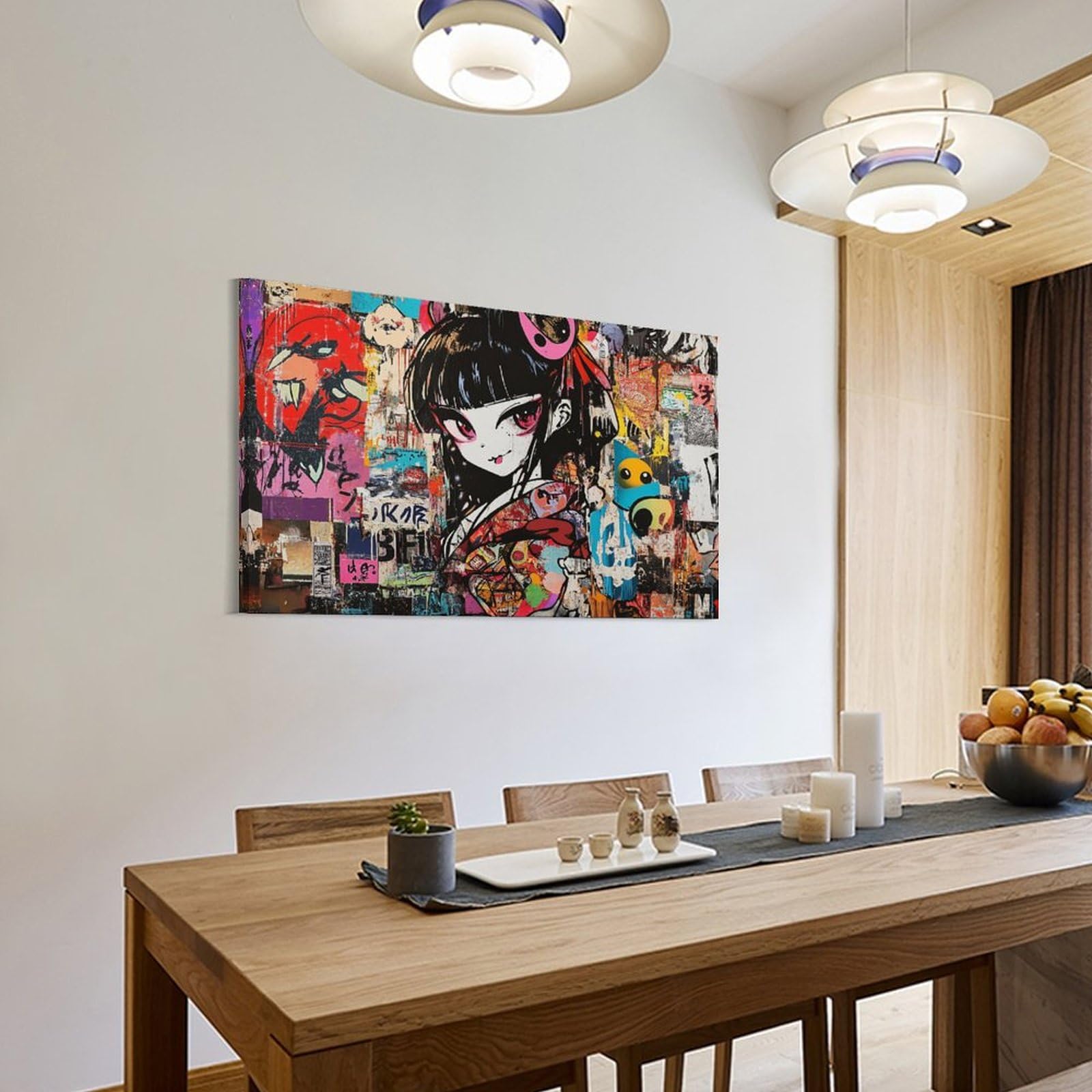 DHBANEIOK Graffiti Japonais 3D Effet Tapisserie Art Mural Tapisserie