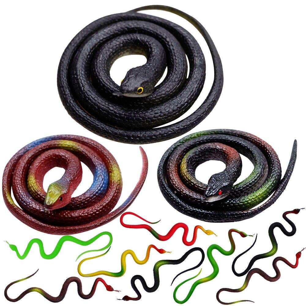 Shyflpopo 11 Pcs Realistic Rubber Snakes