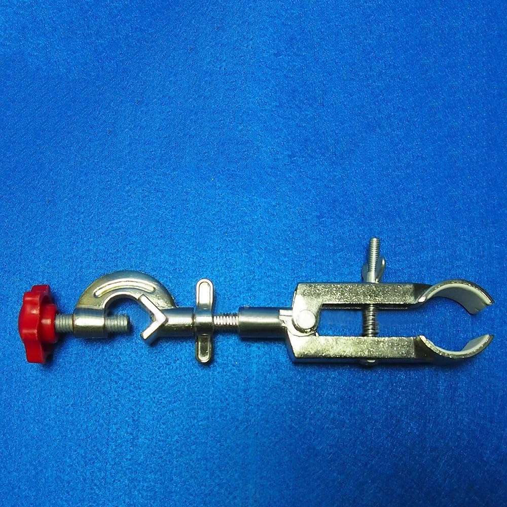 Sprzęt i materiały laboratoryjne Zacisk do kolby, żelazny uchwyt do skraplacza laboratoryjnego, klips, długość całkowita 180 mm