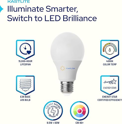 Miniatura 5 de KastLite Lámpara náutica para exteriores de montaje en pared, 9.5 W Energy Star 4000K, bombilla LED ovalada empotrada, luz de mamparo empotrado,