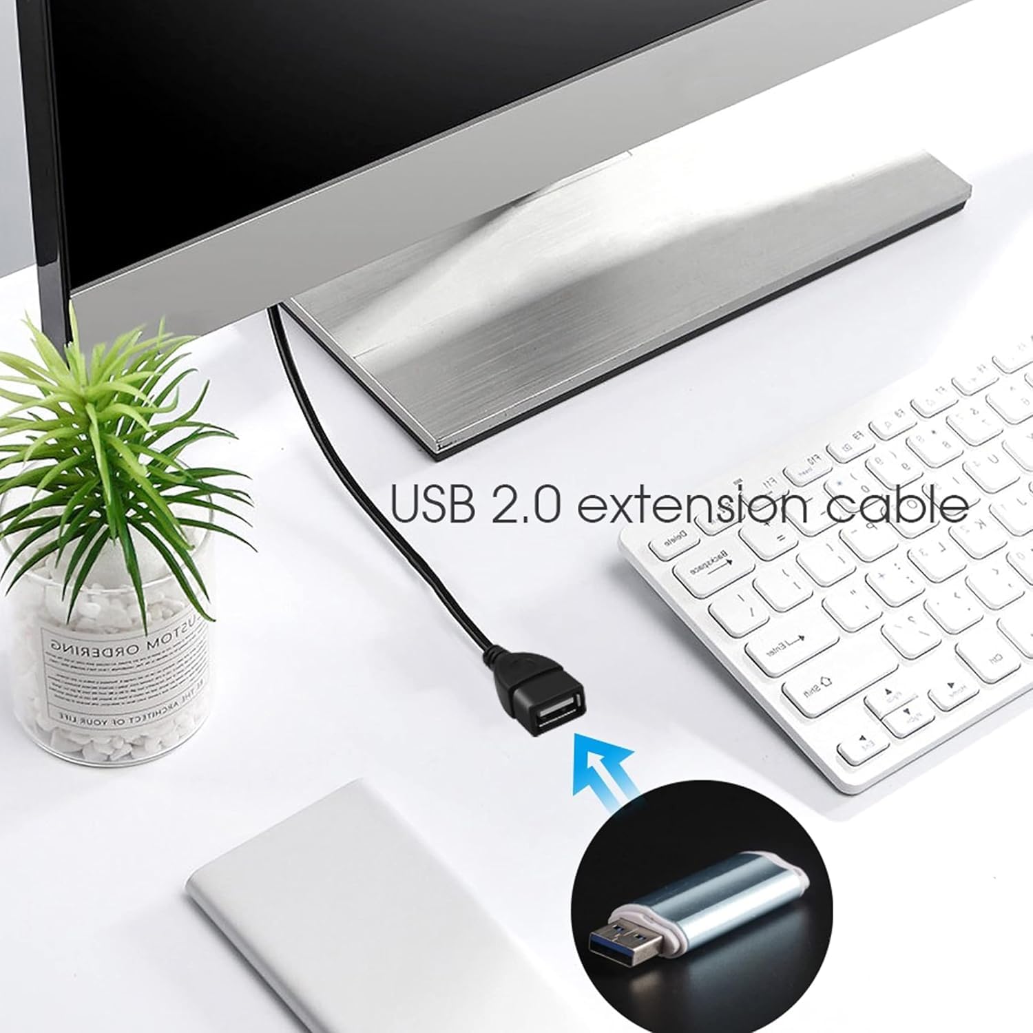 Storite 30CM 1-Pack USB 2.0 Extension Cable, Male to Female 4